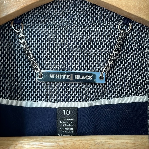 White House Black Market Women's Blazer Size 10 Blue White Office Business - Picture 3 of 15